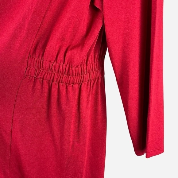 J Jill Wearever Collection 3/4 Sleeve Dress True Red Medium Stretch NEW - Picture 4 of 14